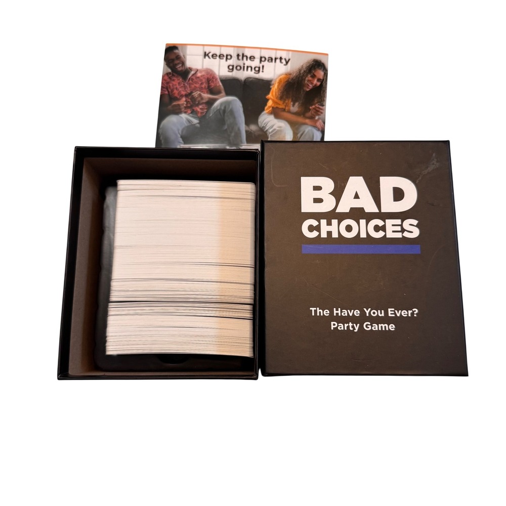 Bad Choices Hilarious Truths Secrets Party Card Game Black OS